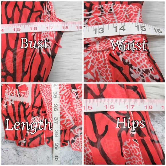 WORTH New York Red Silk Fringe Fire Dress Women’s Size 6 - Picture 9 of 12